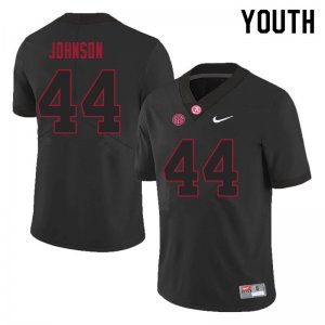 NCAA Youth Alabama Crimson Tide #44 Christian Johnson Stitched College 2021 Nike Authentic Black Football Jersey DU17M65WR
